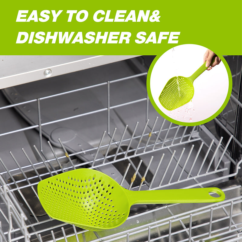 Silicone scoop strainer